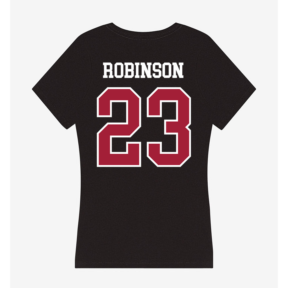Arkansas - NCAA Women's Basketball : Emily Robinson - Women's V-Neck T-Shirt-1