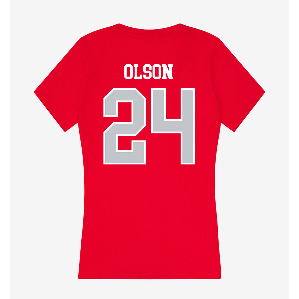 Gonzaga - NCAA Men's Soccer : Morgan Olson - Women's V-Neck T-Shirt-1