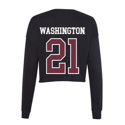 Mississippi State - NCAA Football : Hunter Washington - Women's Cropped Crew Fleece-1