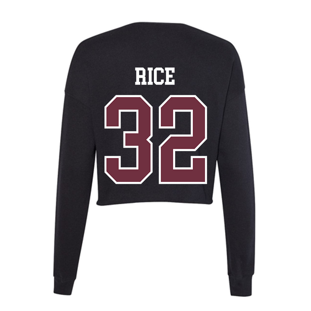 Mississippi State - NCAA Football : AJ Rice - Women's Cropped Crew Fleece-1