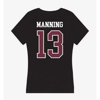 Mississippi State - NCAA Football : Jahron Manning - Women's V-Neck T-Shirt-1