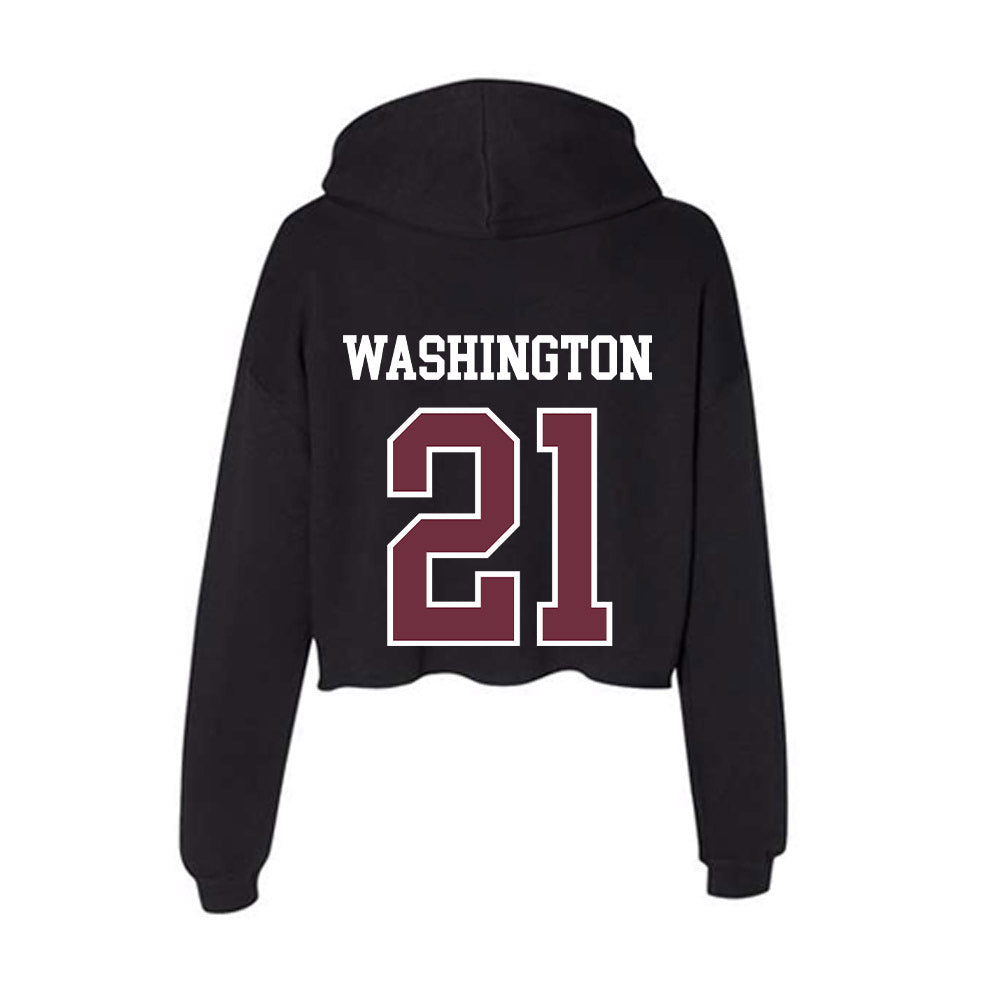 Mississippi State - NCAA Football : Hunter Washington - Women's Crop Fleece Hoodie-1