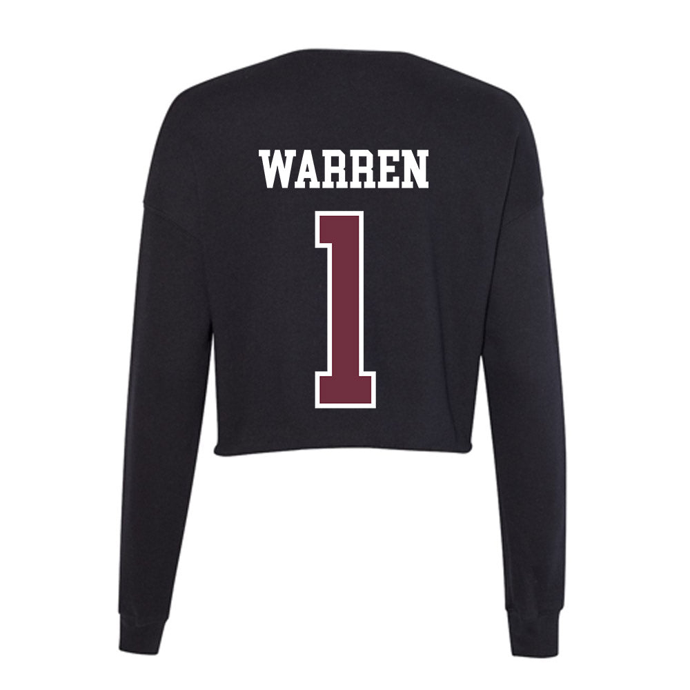 Mississippi State - NCAA Men's Basketball : Dellquan Warren - Women's Cropped Crew Fleece-1