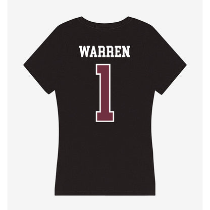 Mississippi State - NCAA Men's Basketball : Dellquan Warren - Women's V-Neck T-Shirt-1