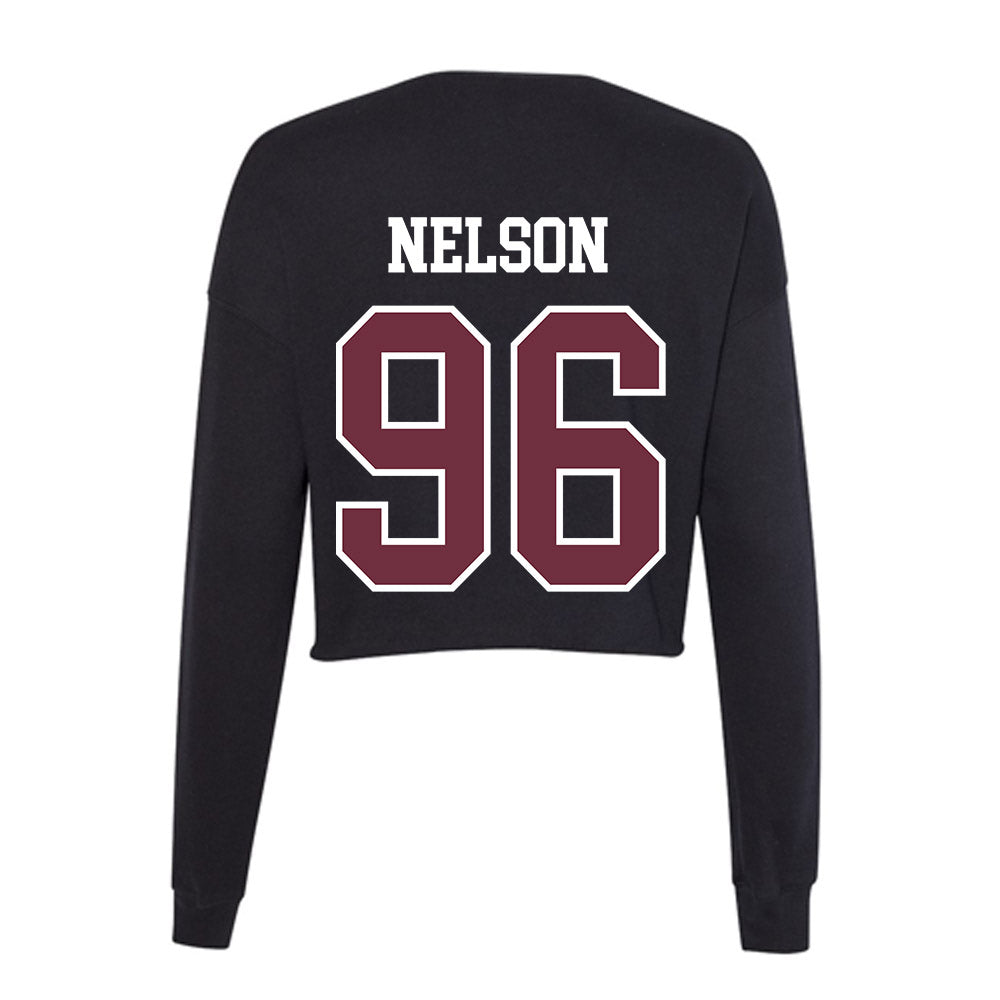Mississippi State - NCAA Football : John Nelson - Women's Cropped Crew Fleece-1