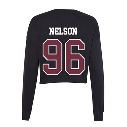 Mississippi State - NCAA Football : John Nelson - Women's Cropped Crew Fleece-1