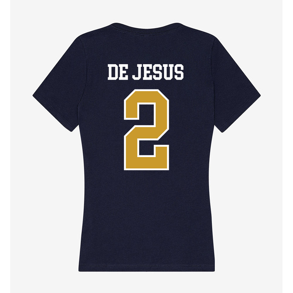 Notre Dame - NCAA Women's Basketball : Vanessa de Jesus - Women's V-Neck T-Shirt-1