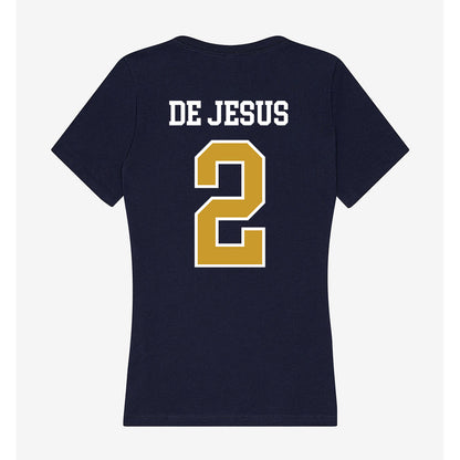 Notre Dame - NCAA Women's Basketball : Vanessa de Jesus - Women's V-Neck T-Shirt-1