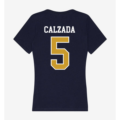 Notre Dame - NCAA Women's Soccer : Carolyn Calzada - Women's V-Neck T-Shirt-1