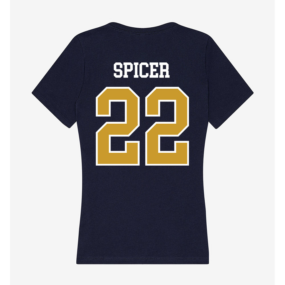 Notre Dame - NCAA Men's Soccer : Nolan Spicer - Women's V-Neck T-Shirt-1