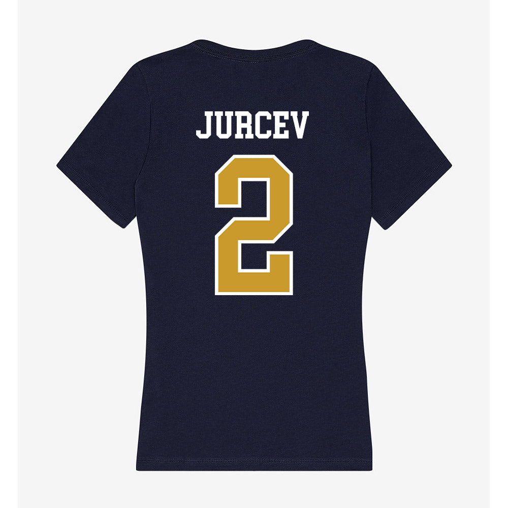 Notre Dame - NCAA Men's Ice Hockey : Jimmy Jurcev - Women's V-Neck T-Shirt-1