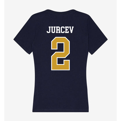 Notre Dame - NCAA Men's Ice Hockey : Jimmy Jurcev - Women's V-Neck T-Shirt-1