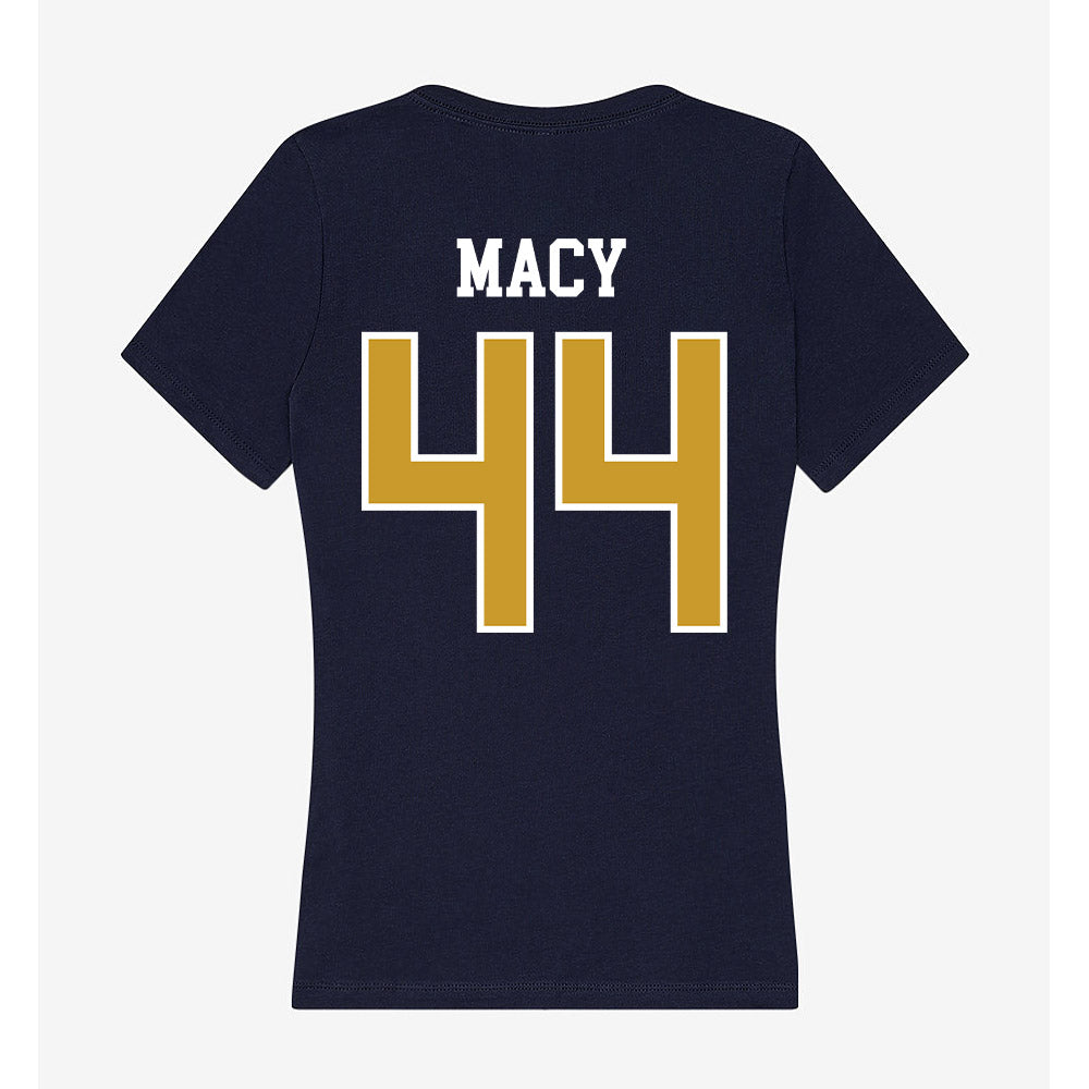 Notre Dame - NCAA Women's Basketball : Leah Macy - Women's V-Neck T-Shirt-1