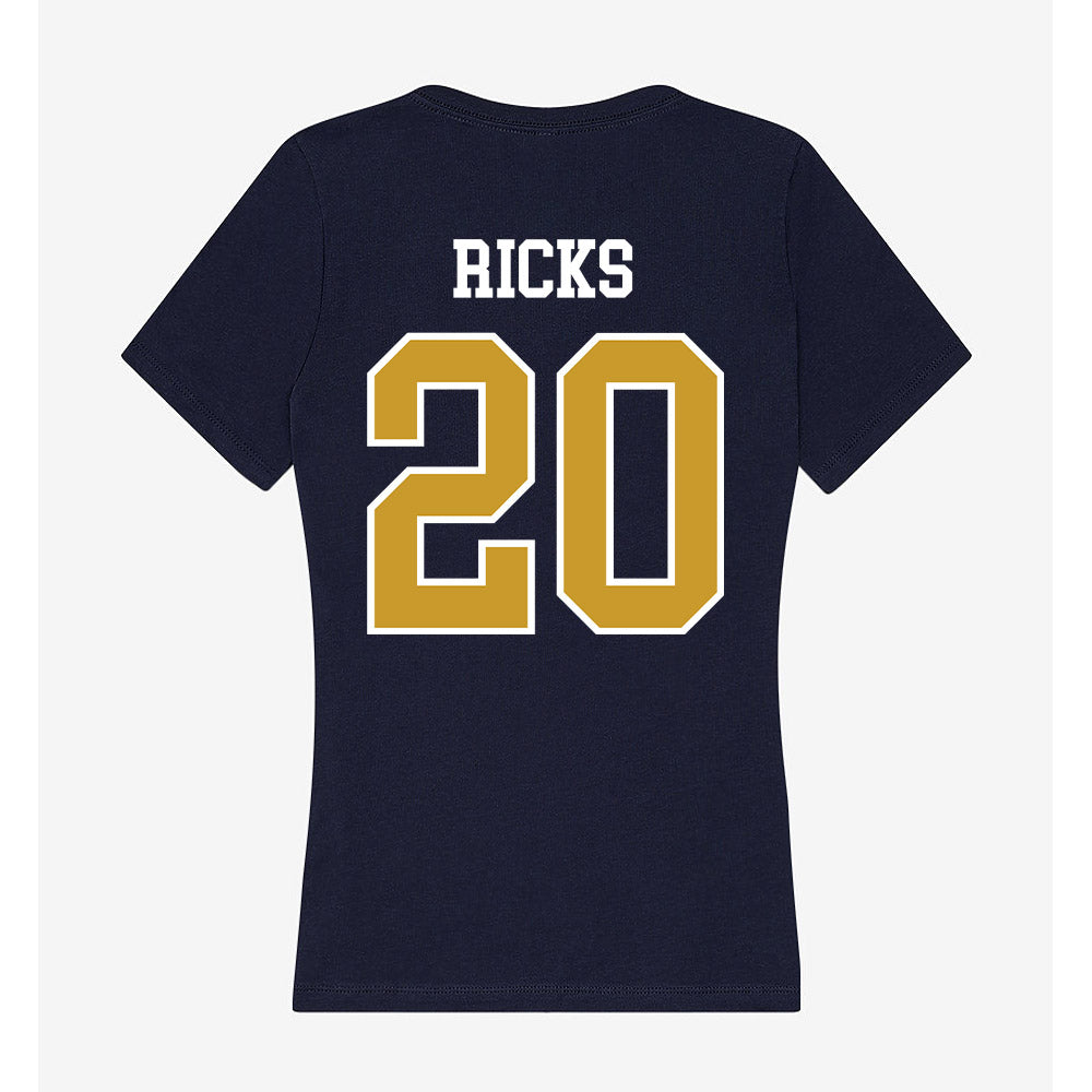 Notre Dame - NCAA Baseball : Caleb Ricks - Women's V-Neck T-Shirt-1