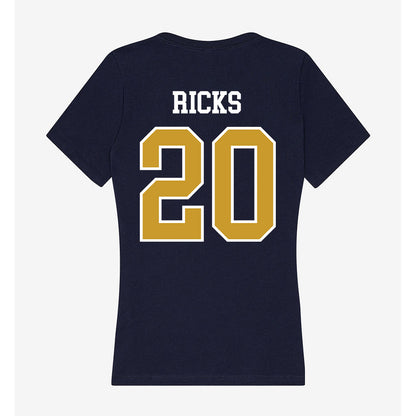 Notre Dame - NCAA Baseball : Caleb Ricks - Women's V-Neck T-Shirt-1