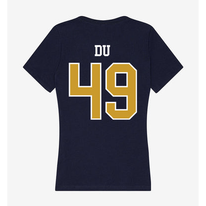 Notre Dame - NCAA Football : Charles Du - Women's V-Neck T-Shirt-1
