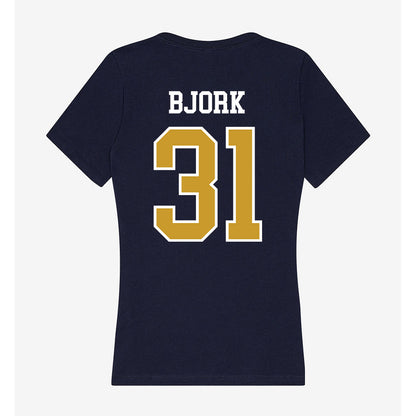 Notre Dame - NCAA Women's Volleyball : Anna Bjork - Women's V-Neck T-Shirt-1