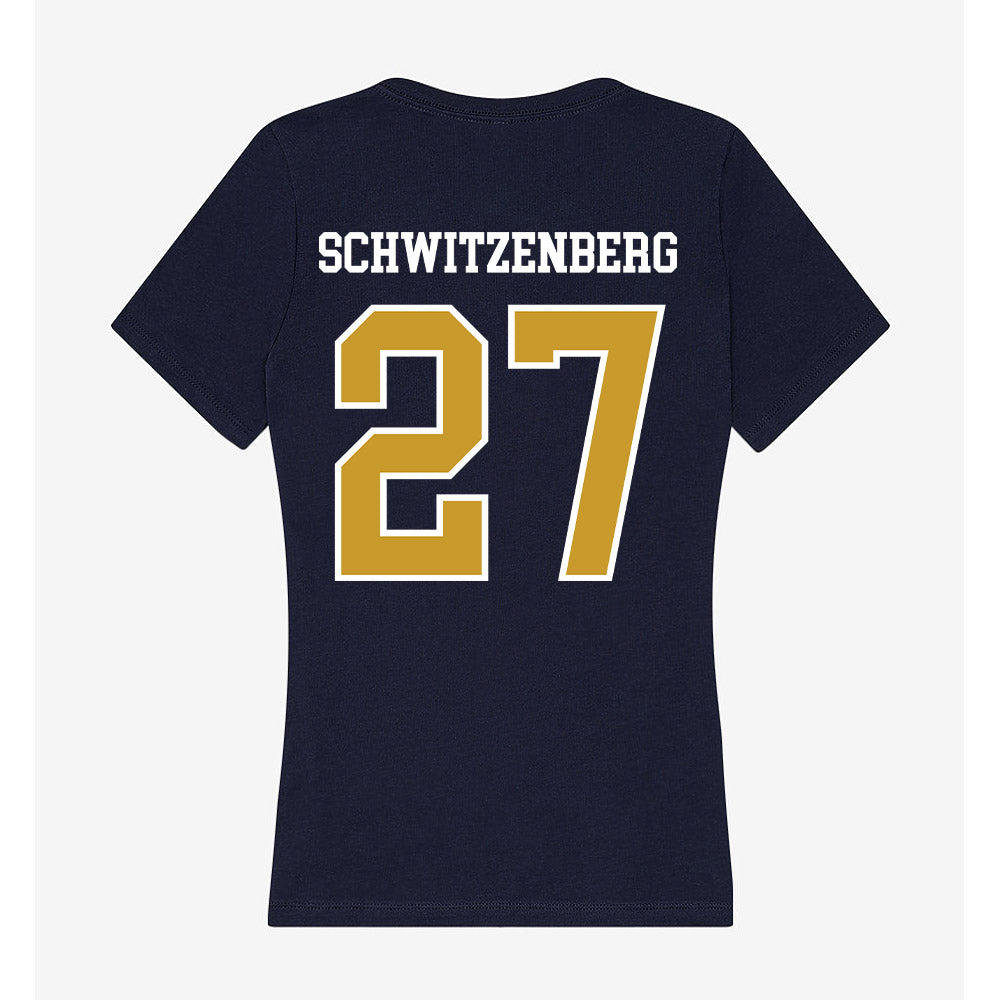 Notre Dame - NCAA Men's Lacrosse : Nate Schwitzenberg - Women's V-Neck T-Shirt-1