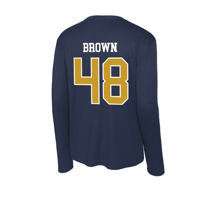 Notre Dame - NCAA Football : Mick Brown - Activewear Long Sleeve T-Shirt-1