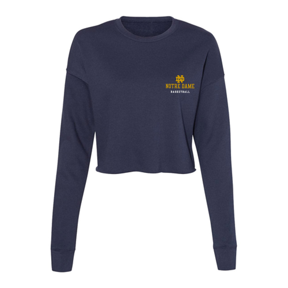 Notre Dame - NCAA Men's Basketball : Sir Mohammed - Women's Cropped Crew Fleece-0