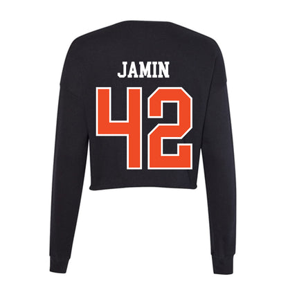 Virginia - NCAA Men's Lacrosse : Luke Jamin - Women's Cropped Crew Fleece-1