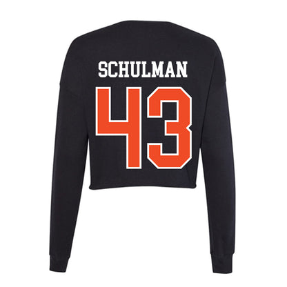 Virginia - NCAA Baseball : Ben Schulman - Women's Cropped Crew Fleece-1
