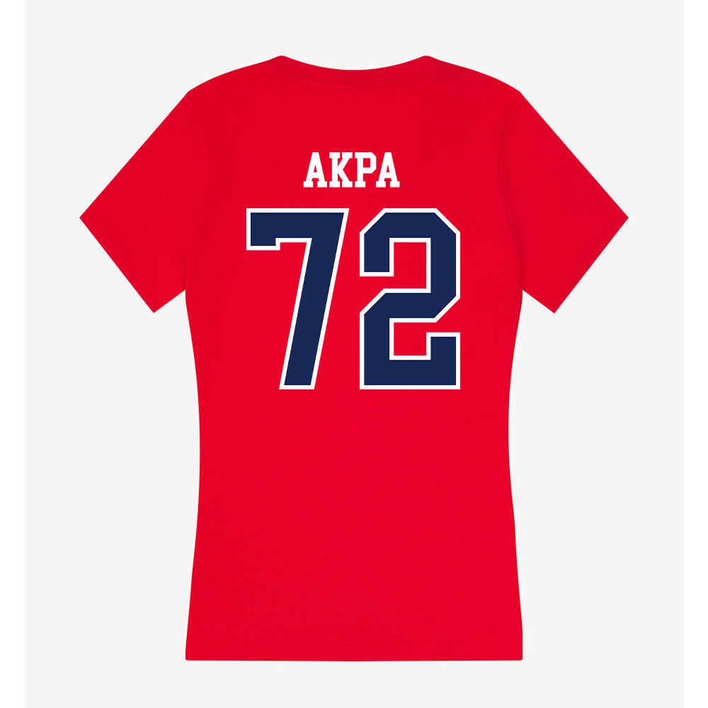 Arizona - NCAA Football : Louis Akpa - Women's V-Neck T-Shirt-1