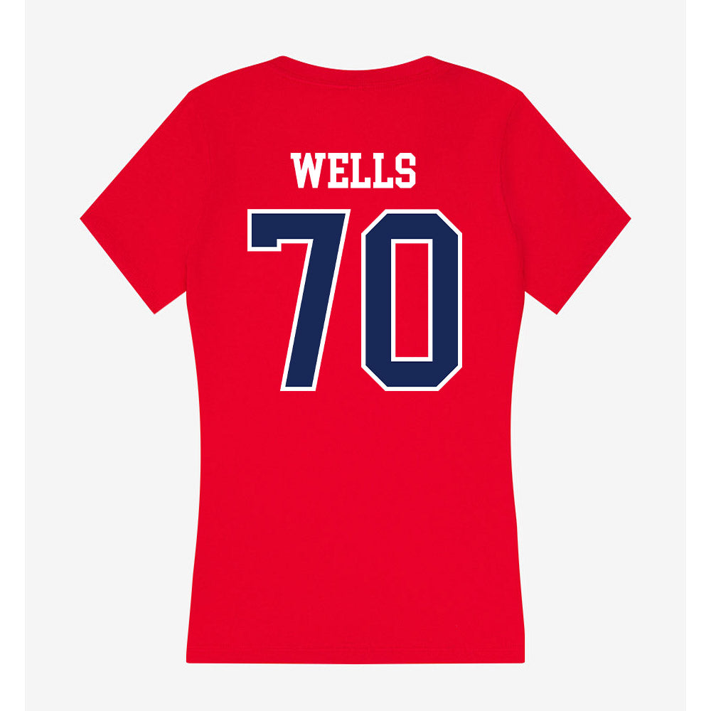 Arizona - NCAA Football : Zarius Wells - Women's V-Neck T-Shirt-1