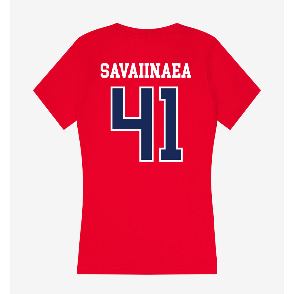 Arizona - NCAA Football : Julian Savaiinaea - Women's V-Neck T-Shirt-1