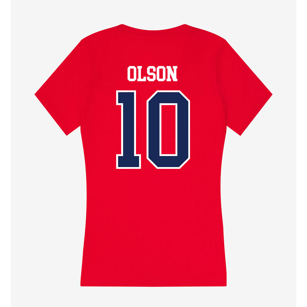 Arizona - NCAA Football : Quinn Olson - Women's V-Neck T-Shirt-1