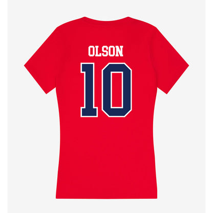 Arizona - NCAA Football : Quinn Olson - Women's V-Neck T-Shirt-1