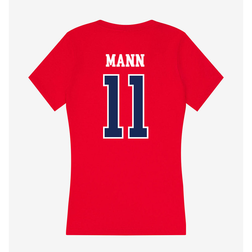 Arizona - NCAA Football : Jabari Mann - Women's V-Neck T-Shirt-1