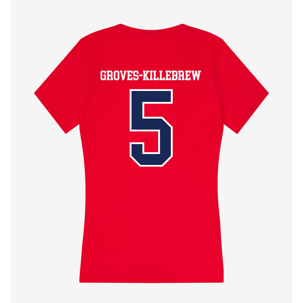 Arizona - NCAA Football : Marquis Groves-Killebrew - Women's V-Neck T-Shirt-1