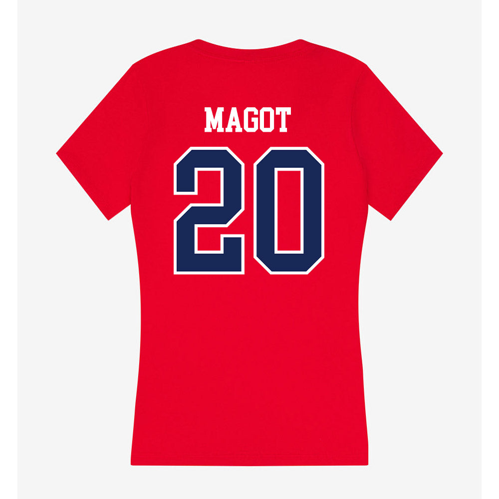 Arizona - NCAA Women's Basketball : Achol Magot - Women's V-Neck T-Shirt-1