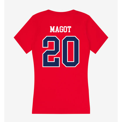 Arizona - NCAA Women's Basketball : Achol Magot - Women's V-Neck T-Shirt-1