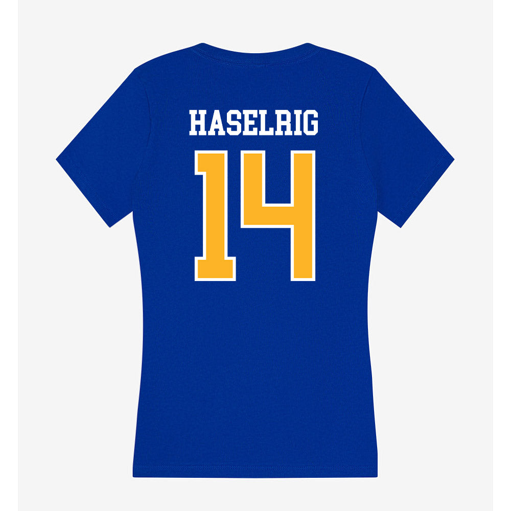 Pittsburgh - NCAA Football : Benny Haselrig - Women's V-Neck T-Shirt-1