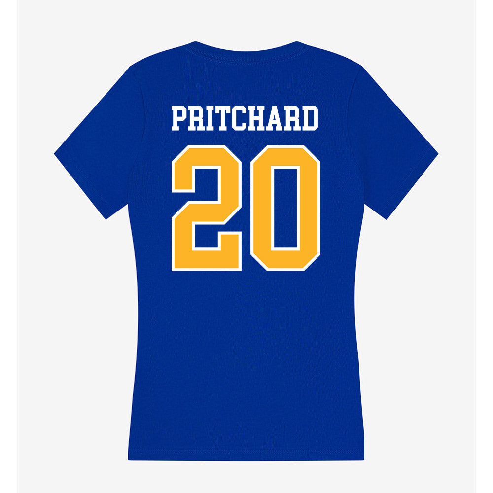 Pittsburgh - NCAA Football : Davion Pritchard - Women's V-Neck T-Shirt-1