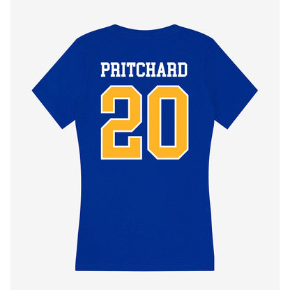 Pittsburgh - NCAA Football : Davion Pritchard - Women's V-Neck T-Shirt-1