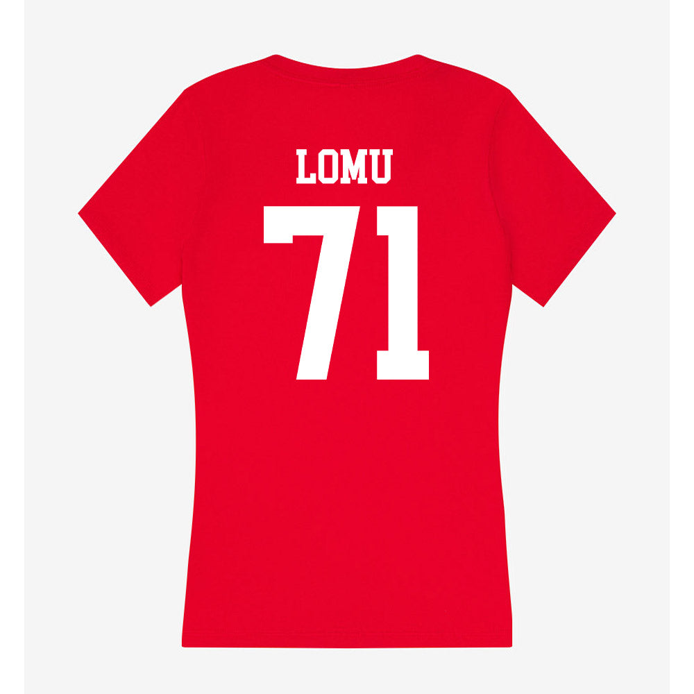 Utah - NCAA Football : Caleb Lomu - Women's V-Neck T-Shirt-1