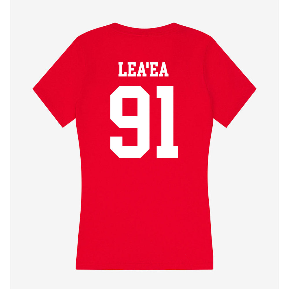 Utah - NCAA Football : Jonah Lea'ea - Women's V-Neck T-Shirt-1