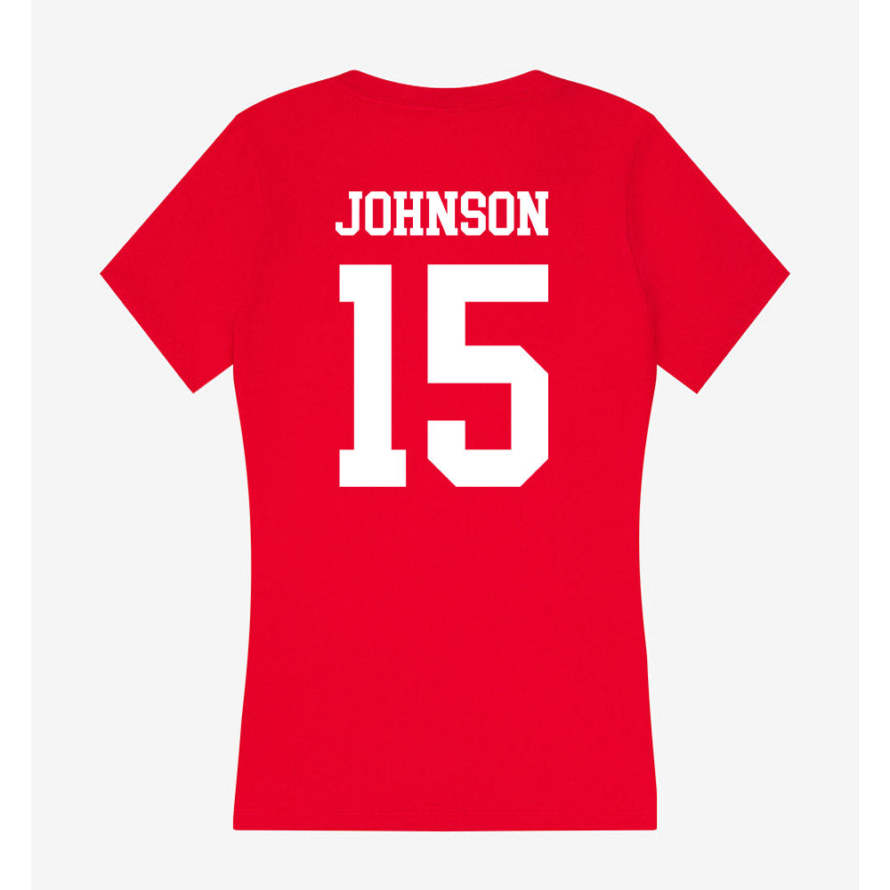 Utah - NCAA Beach Volleyball : Rylee Johnson - Women's V-Neck T-Shirt-1