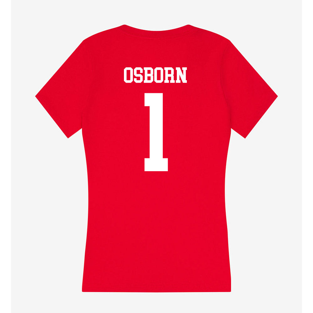 Utah - NCAA Men's Lacrosse : Jacob Osborn - Women's V-Neck T-Shirt-1