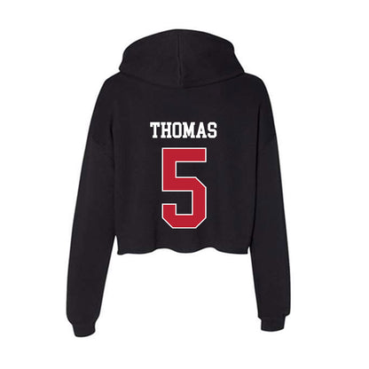 Georgia - NCAA Football : Noah Thomas - Women's Crop Fleece Hoodie-1