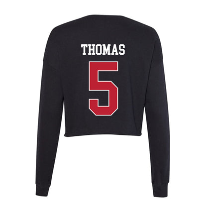 Georgia - NCAA Football : Noah Thomas - Women's Cropped Crew Fleece-1