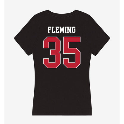Georgia - NCAA Football : Jacob Fleming - Women's V-Neck T-Shirt-1