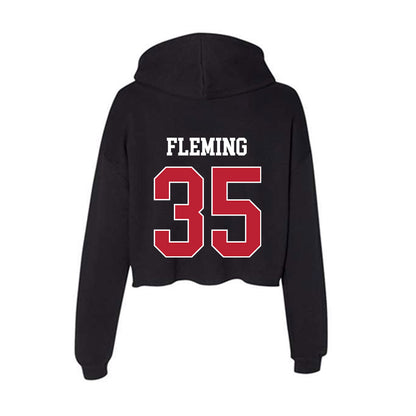 Georgia - NCAA Football : Jacob Fleming - Women's Crop Fleece Hoodie-1