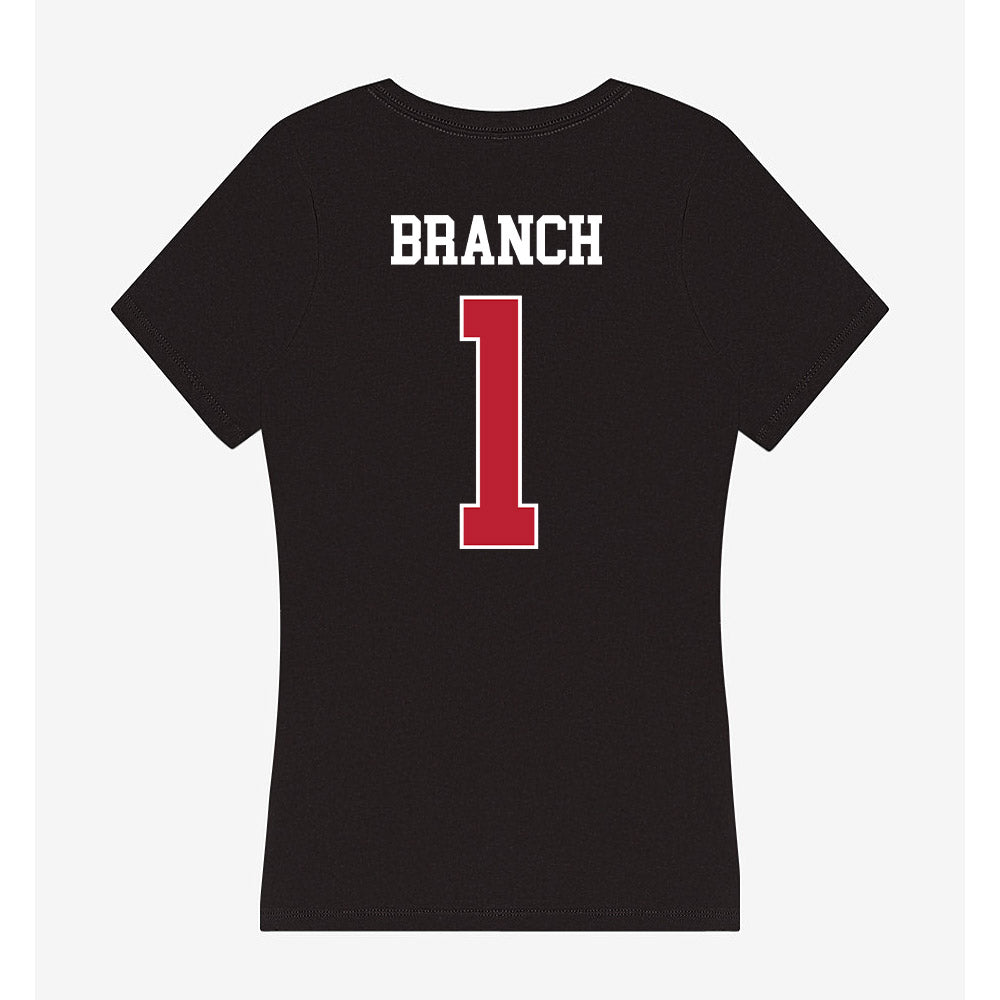 Georgia - NCAA Football : Zachariah Branch - Women's V-Neck T-Shirt-1