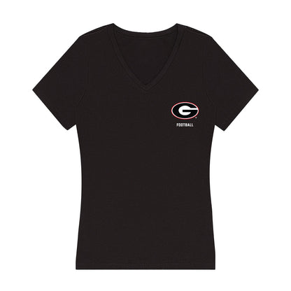 Georgia - NCAA Football : Jacob Fleming - Women's V-Neck T-Shirt-0