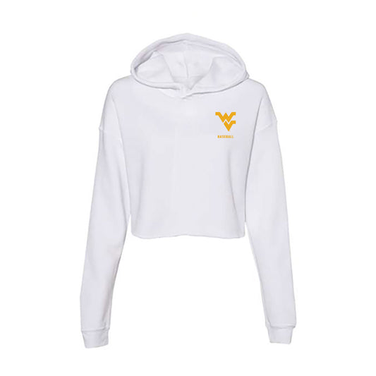West Virginia - NCAA Baseball : JT Huether - Women's Crop Fleece Hoodie-0