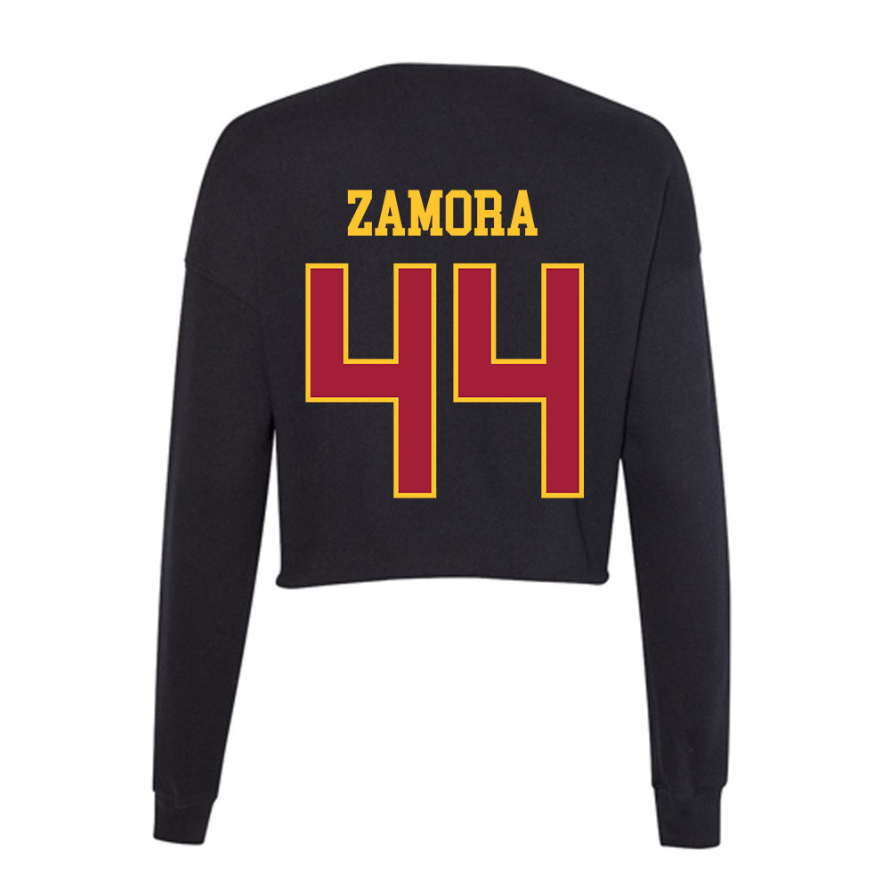 USC - NCAA Football : Josiah Zamora - Women's Cropped Crew Fleece-1
